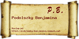 Podolszky Benjamina névjegykártya